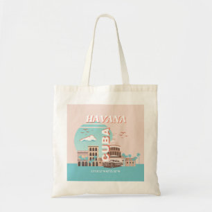 Havana Cuba Retro Travel Art Tote Bag