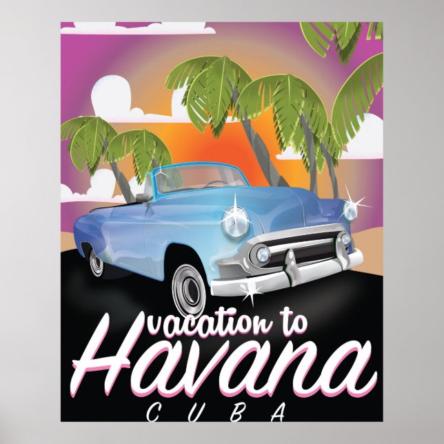 Havana, Cuba Vintage auto vacation Poster (Front)