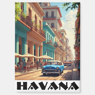 Havana Cuba Vintage Car Magnet
