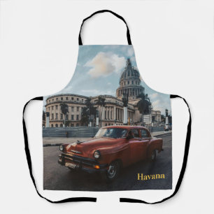 Havana Cuba Vintage Classic Car Apron