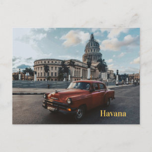Havana Cuba Vintage Classic Car Holiday Postcard