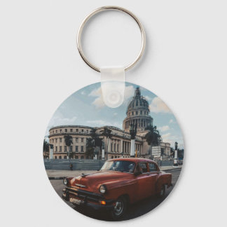 Havana Cuba Vintage Classic Car Key Ring