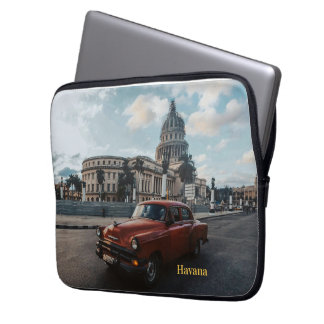 Havana Cuba Vintage Classic Car Laptop Sleeve