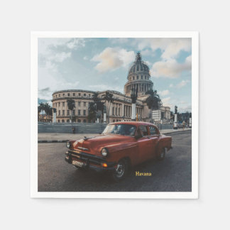 Havana Cuba Vintage Classic Car Napkin