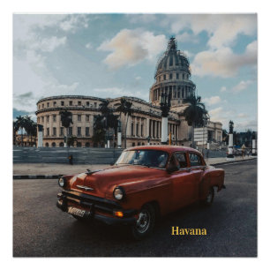 Havana Cuba Vintage Classic Car  Poster