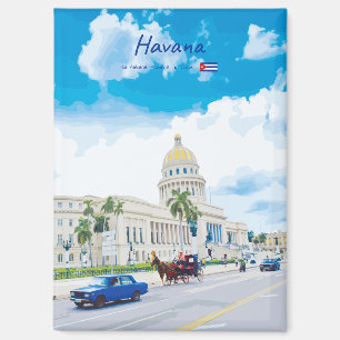 Havana, Cuba - Vintage Classic Soul Flat Magnet