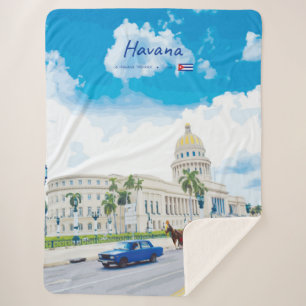 Havana, Cuba - Vintage Classic Soul Sherpa Blanket