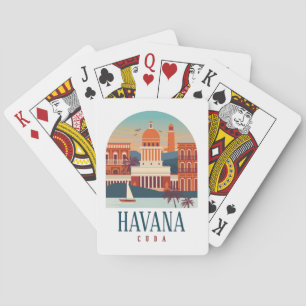 Havana Cuba Vintage Minimal Retro Travel Playing Cards