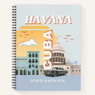 Havana Cuba Vintage Travel Art Notebook