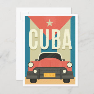 Havana Cuba Vintage Travel Illustration Postcard