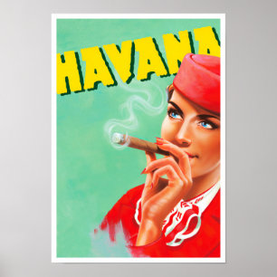 Havana Cuba vintage travel poster