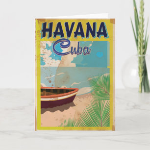 Havana, Cuba Vintage vacation Poster Holiday Card