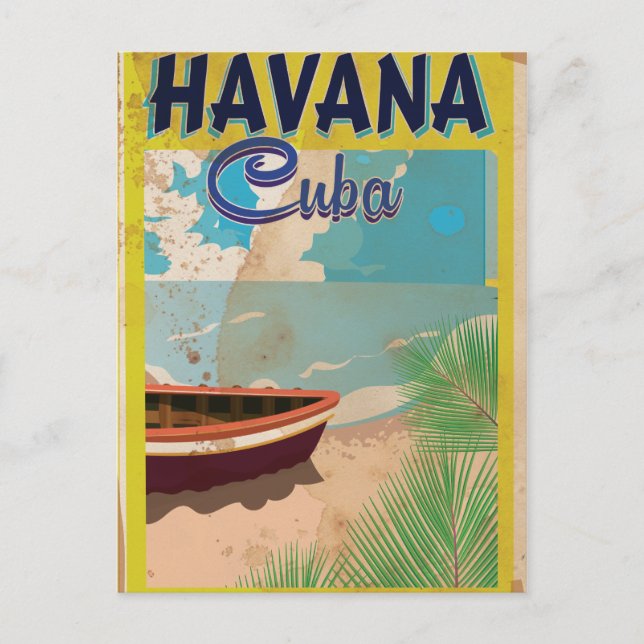 Havana, Cuba Vintage vacation Poster Postcard (Front)