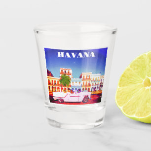Havana Cuba Watercolor Travel Shot Glass