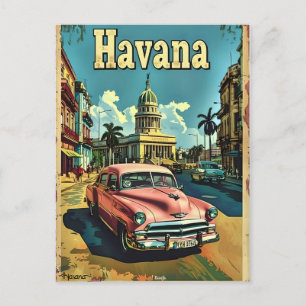 Havana Dreams: Vintage Car Postcard