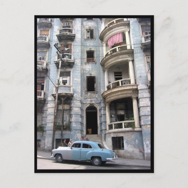 havana facade car postcard (Front)