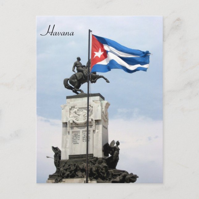 havana flag statue postcard (Front)