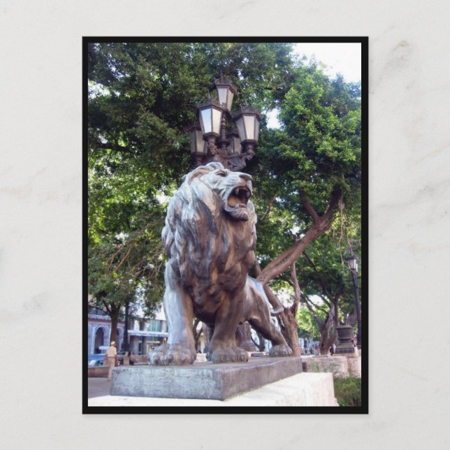 havana lion statue postcard (Front)