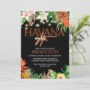 Havana Nights, Havana Nights Party, Tropical Invit Invitation