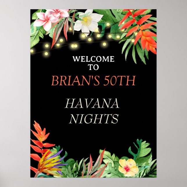 Havana Nights, Havana Nights Party, Tropical  Poster (Front)