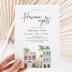 Havana Nights Party   Cuban Theme Birthday Invitation