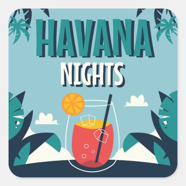 "Havana Nights" Square Sticker (Front)