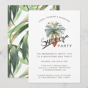 Havana Nights Summer Backyard Party Invitation