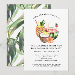 Havana Nights Summer Backyard Party Invitation