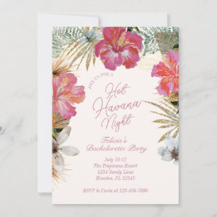 Havana Nights Tropical Bachelorette  Invitation