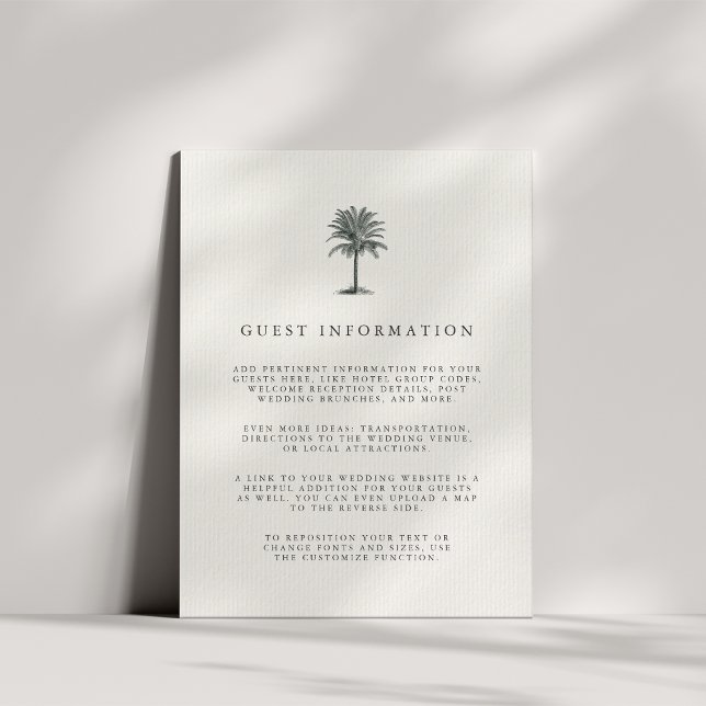 Havana Palm Guest Information Enclosure Card (Creator Uploaded)