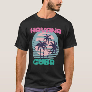 Havana Palm trees Cuba Vacation Ocean Surfing Cari T-Shirt