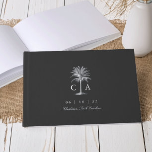 Havana Palm Vintage Palm Tree Wedding Guest Book