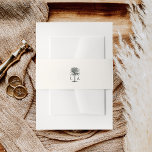 Havana Palm | Vintage Palm Tree Wedding Monogram Invitation Belly Band<br><div class="desc">Designed to coordinate with our Havana Palm wedding invitation collection,  these elegant invitation belly bands feature an etched style palm tree illustration with your initials on either side,  in charcoal grey lettering on a barely there off-white background.</div>