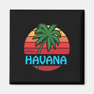 Havana Retro Summer Palm Tree Beach Cruise Souveni Magnet