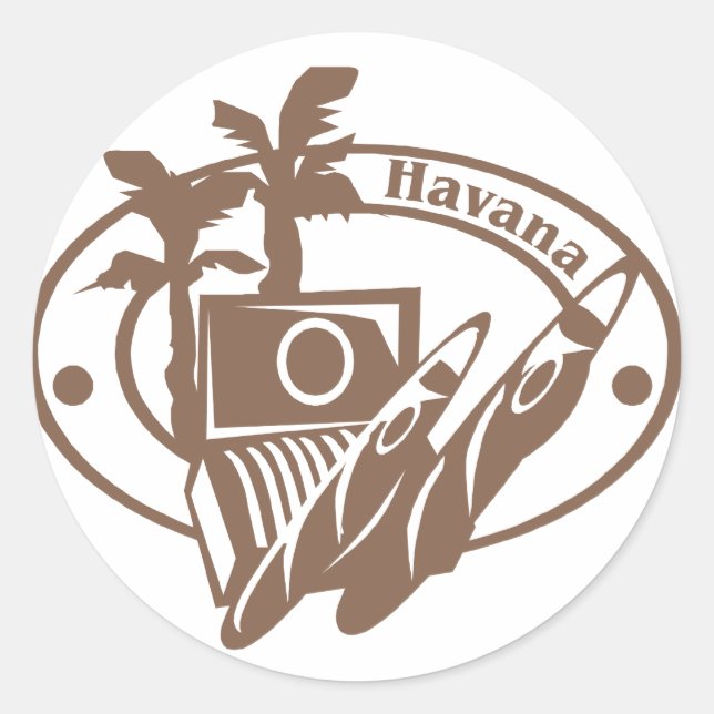 Havana Stamp Classic Round Sticker (Front)