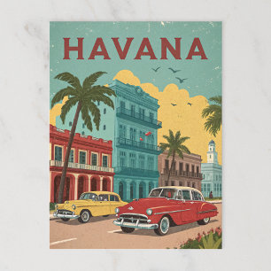 Havana Streets and Classic Cars Postcard