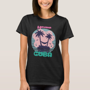 Havana Surfing Palm trees Cuba Vacation Ocean T-Shirt