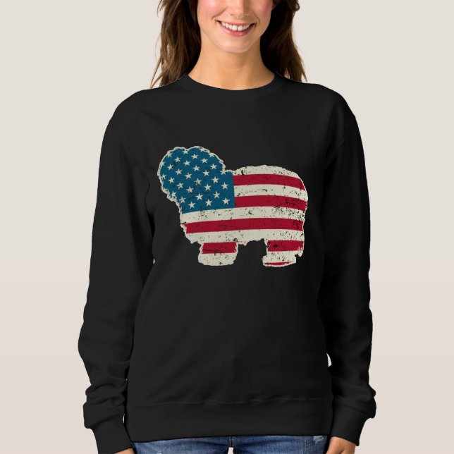 Havanese 4th of July Men Women USA American Flag D Sweatshirt (Front)