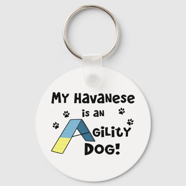 Havanese Agility Dog Key Ring (Front)