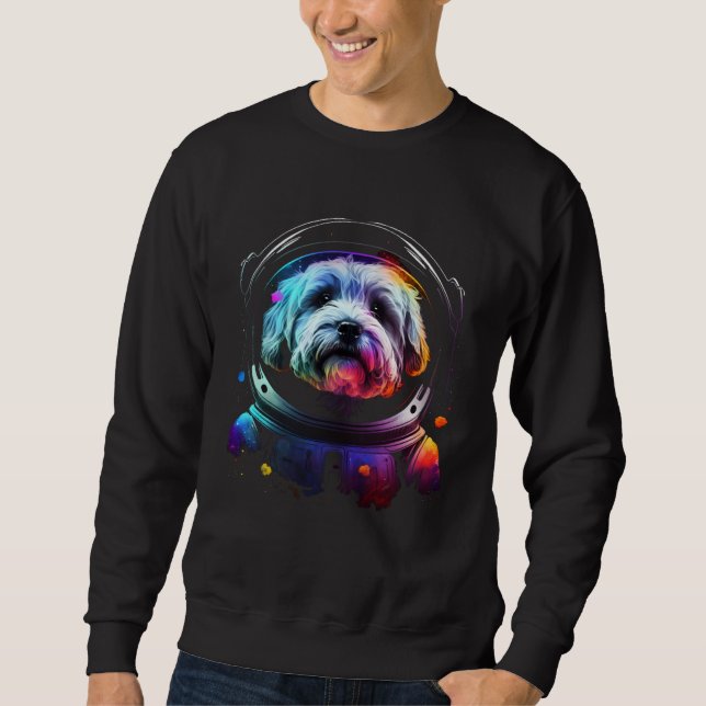 Havanese Astronaut Dog in Outer Space  Cosmic Grap Sweatshirt (Front)