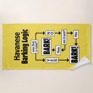 Havanese Barking Logic Beach Towel