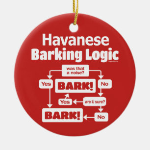 Havanese Barking Logic Ceramic Ornament