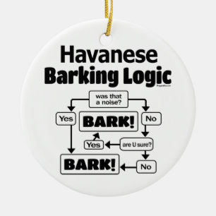 Havanese Barking Logic Ceramic Ornament