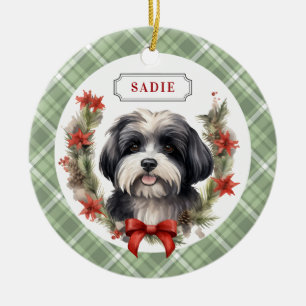 Havanese Ceramic Circle Ornament