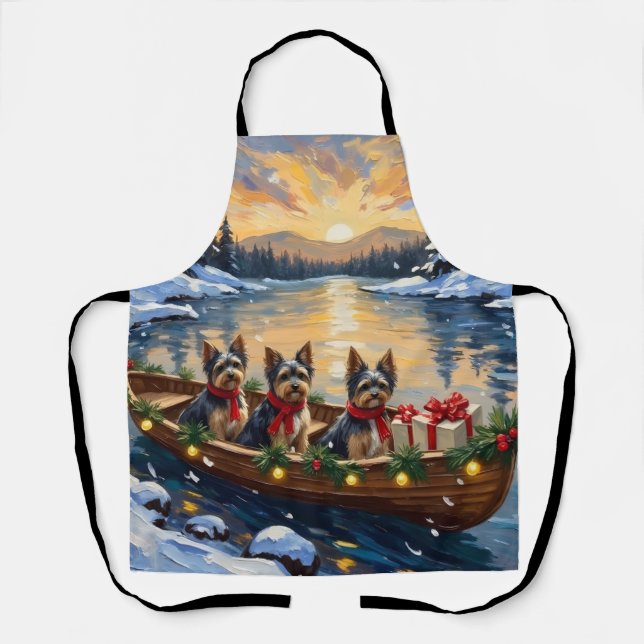 Havanese Christmas Boat Holiday Apron (Front)