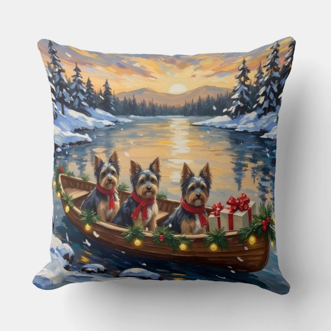 Havanese Christmas Boat Holiday Cushion (Front)