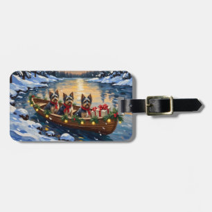Havanese Christmas Boat Holiday Luggage Tag