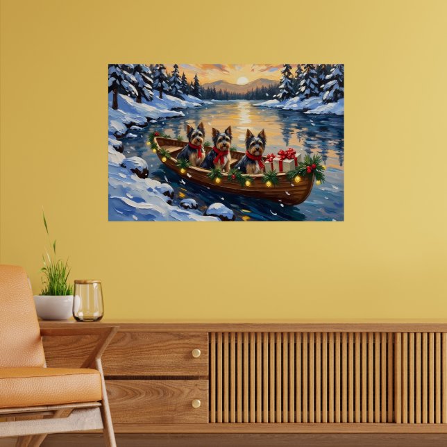 Havanese Christmas Boat Holiday Poster (Living Room 2)