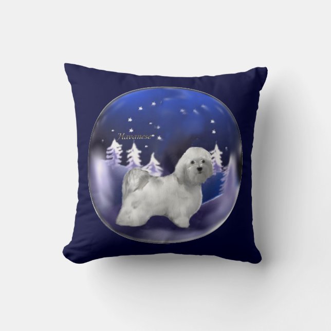 Havanese Christmas Cushion (Front)