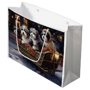 Havanese Christmas Festive Season Large Gift Bag